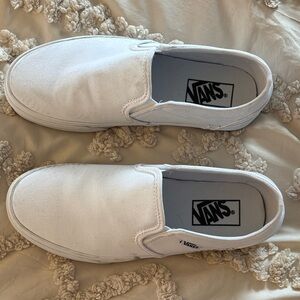 Vans Men's Classic White Slip-On Loafers